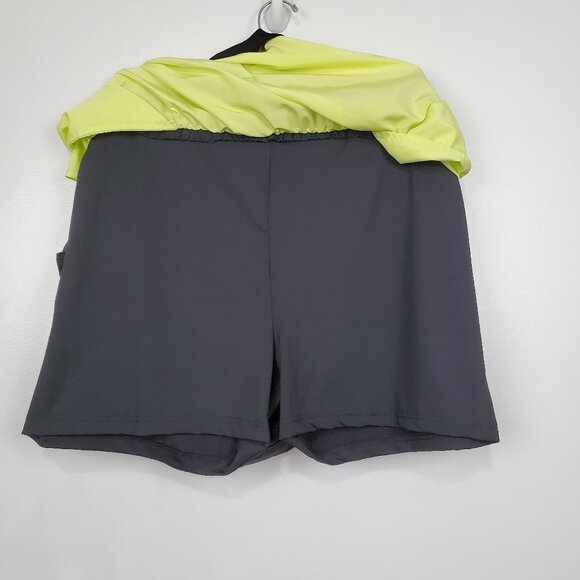 MTA Sport Black Neon Yellow Activewear Pull-On Skort With Pockets Size 2X - Picture 9 of 13